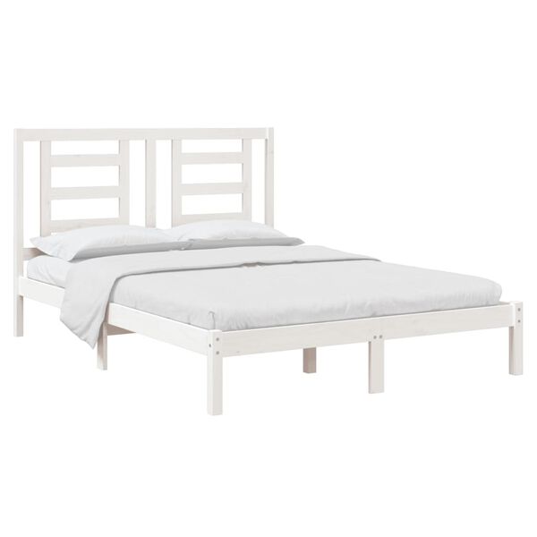 vidaXL Cadre de lit sans matelas blanc 150x200 cm bois de pin massif