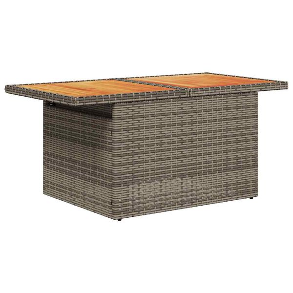 vidaXL Salon de jardin avec coussins 7 pcs gris r&eacute;sine tress&eacute;e acacia