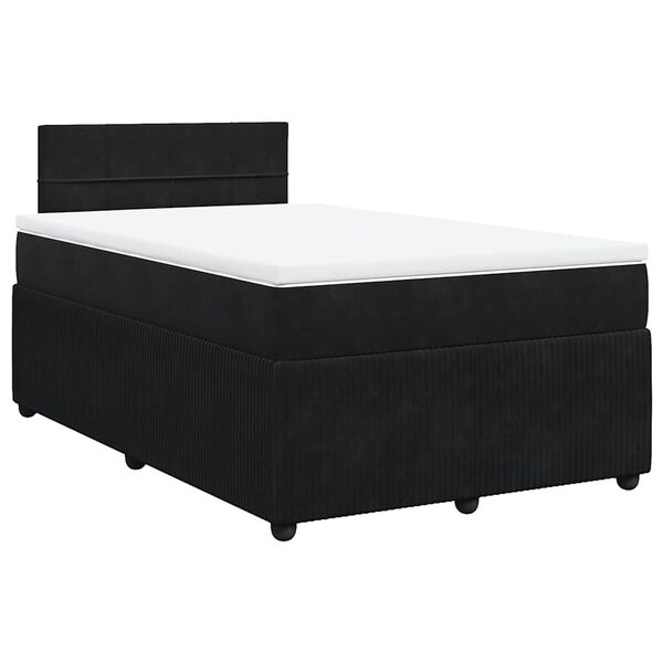 vidaXL Sommier &agrave; lattes de lit avec matelas Noir 120x200 cm Velours