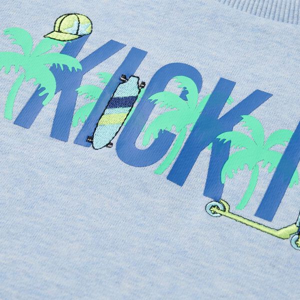 Sweatshirt pour enfants m&eacute;lange bleu p&acirc;le 104