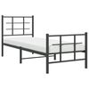 vidaXL Cadre de lit m&eacute;tal sans matelas avec pied de lit noir 75x190 cm
