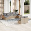 vidaXL Salon de jardin avec coussins 9 pcs beige r&eacute;sine tress&eacute;e