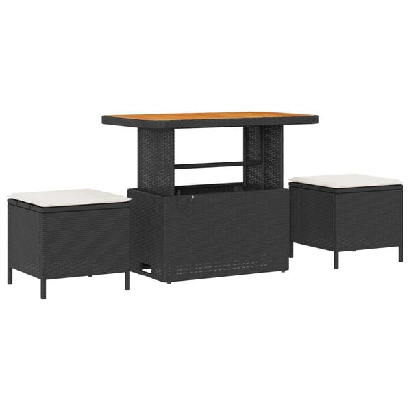 vidaXL Ensemble de canap&eacute; de jardin 12 pcs Noir et Cr&egrave;me polyrotin