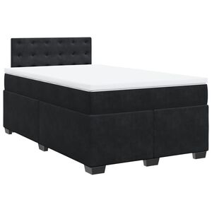 vidaXL Sommier &agrave; lattes de lit avec matelas Noir 120x200 cm Velours