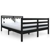vidaXL Cadre de lit Noir Bois massif 140x190 cm