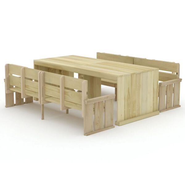 vidaXL Ensemble &agrave; manger de jardin 3 pcs Bois de pin impr&eacute;gn&eacute;