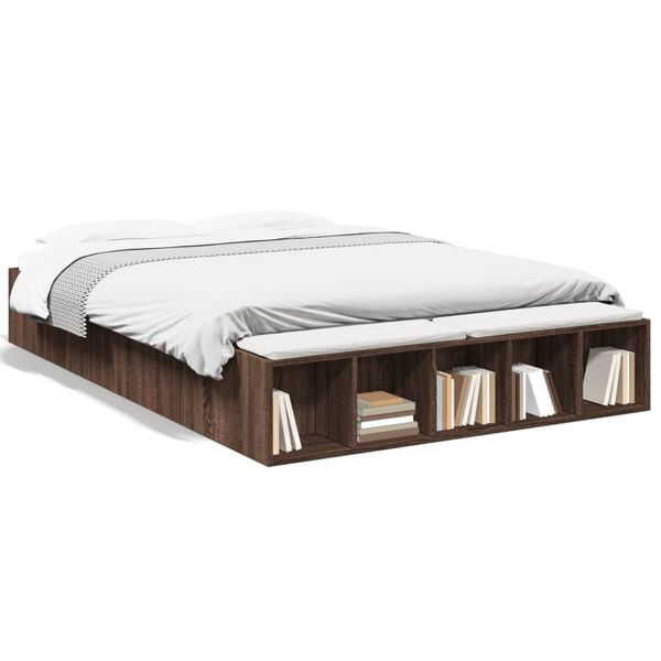 vidaXL Cadre de lit sans matelas ch&ecirc;ne marron 150x200 cm