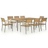 vidaXL Mobilier &agrave; d&icirc;ner d'ext&eacute;rieur 9pcs Bois d'acacia solide et acier