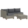 vidaXL 5 pc Ensemble de Salon en Rotin avec Coussins GENDT Gris Kubu