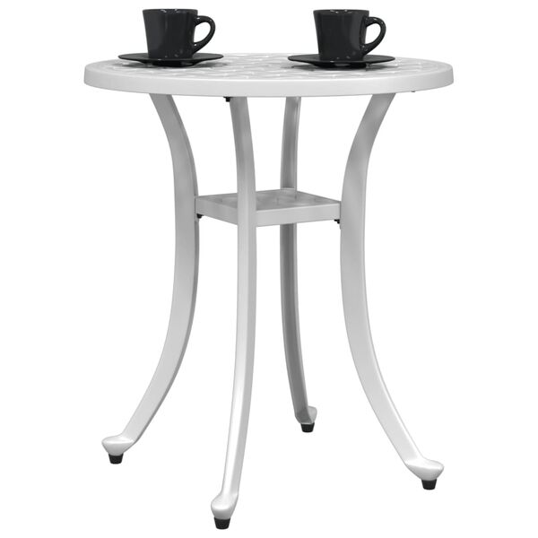 vidaXL Table de jardin blanc Ø48x53 cm aluminium coulé