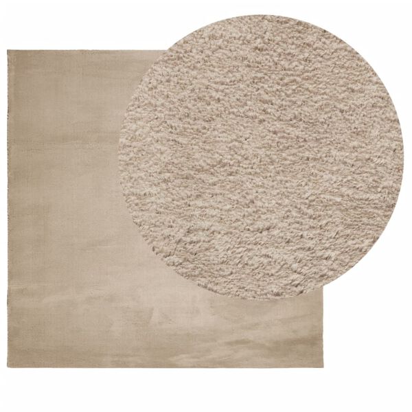 vidaXL Tapis HUARTE &agrave; poils courts doux et lavable sable 200x200 cm