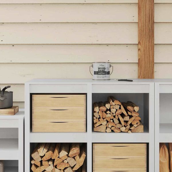 vidaXL Peinture pour bois Gris 16,5 x 16,5 x 15,9 cm Impression murale