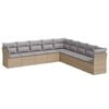 vidaXL Salon de jardin avec coussins 9 pcs beige r&eacute;sine tress&eacute;e