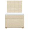 vidaXL Sommier &agrave; lattes de lit avec matelas Cr&egrave;me 80x200 cm Tissu