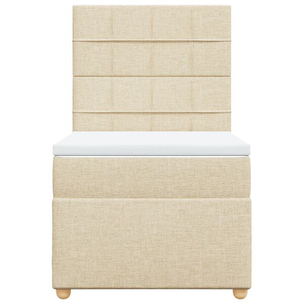 vidaXL Sommier &agrave; lattes de lit avec matelas Cr&egrave;me 80x200 cm Tissu