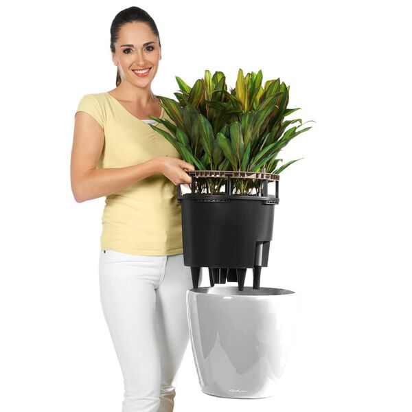 LECHUZA Jardinière CLASSICO LS 28 ALL-IN-ONE blanc brillant 16040
