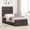 vidaXL Cadre de lit ottoman avec matelas marron fonc&eacute; 90x190 cm tissu