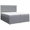 vidaXL Sommier &agrave; lattes de lit avec matelas Gris clair 200x200cm Tissu