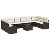 vidaXL Ensemble de Canap&eacute;s avec coussin 11 pcs Marron Polyrotin