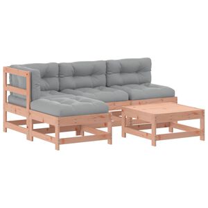 vidaXL Salon de jardin 5 pcs avec coussins bois massif douglas