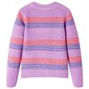 Pull-over rayé tricoté pour enfants lilas et rose 128