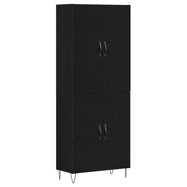 vidaXL Haut Armoire 2 pcs Ch&ecirc;ne noir Bois d'ing&eacute;nierie et verre