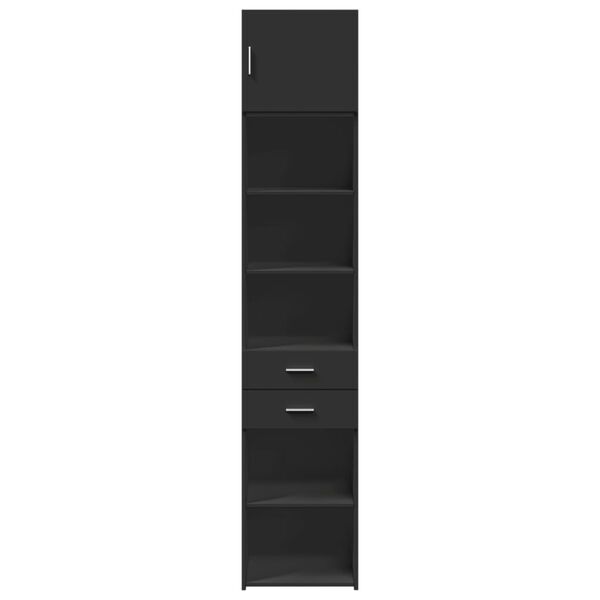 vidaXL Armoire de rangement mince noir 45x42,5x225cm bois d'ing&eacute;nierie