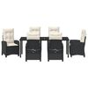 vidaXL Ensemble de salle &agrave; manger pour jardin 7 pcs Noir polyrotin