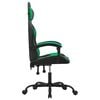vidaXL Chaise de jeu pivotante Noir et vert Similicuir