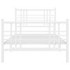 vidaXL Cadre de lit m&eacute;tal sans matelas avec pied de lit blanc 90x190cm