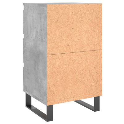 vidaXL Tables de chevet 2 pcs gris béton 40x35x69 cm bois d’ingénierie