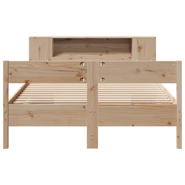 vidaXL Lit biblioth&egrave;que sans matelas 135x190 cm bois de pin massif