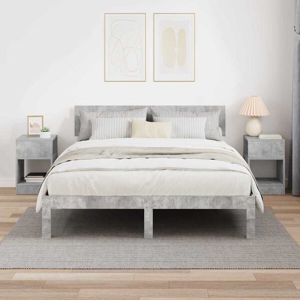 vidaXL Table d'appoint 2 pcs Gris b&eacute;ton 30,5 x 30 x 45 cm