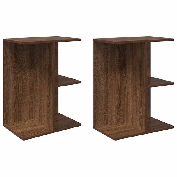 vidaXL Tables de chevet 2 pcs ch&ecirc;ne marron bois d'ing&eacute;nierie
