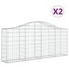 vidaXL Paniers &agrave; gabions arqu&eacute;s 2 pcs 200x30x80/100 cm Fer galvanis&eacute;