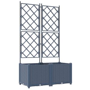 vidaXL Cache-pot de jardin 2 pcs Gris 80 x 40 x 143 cm Plastique