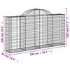 vidaXL Paniers à gabions arqués 25 pcs 200x30x100/120 cm Fer galvanisé