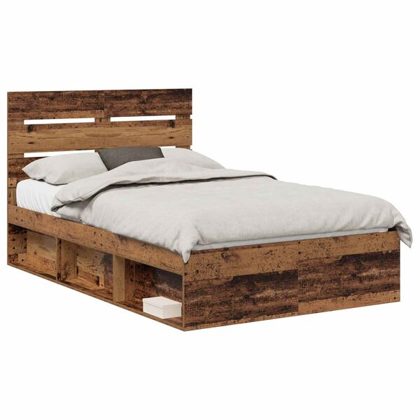 vidaXL Cadre de lit Bois ancien 120 x 190 cm Bois de pin massif