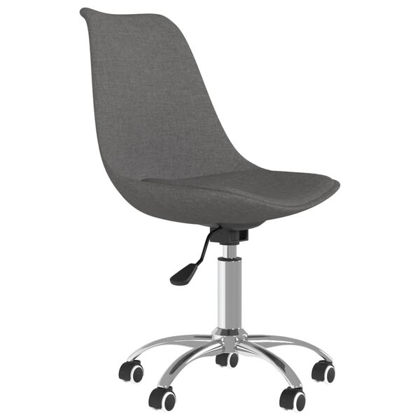 vidaXL Chaise pivotante de bureau Gris fonc&eacute; Tissu