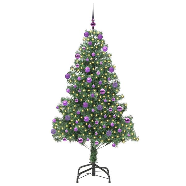 vidaXL Sapin de No&euml;l avec 300 LED avec support Vert 180 cm PVC