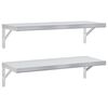 vidaXL &Eacute;tag&egrave;res murales 2 pcs 75x30 cm argent&eacute; acier inoxydable