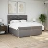 vidaXL Sommier &agrave; lattes de lit avec matelas Taupe 200x200 cm Tissu