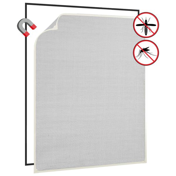 vidaXL Moustiquaire magnétique fenêtre Blanc 100x120 cm Fibre de verre