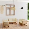 vidaXL Salon de jardin 6 pcs avec coussins Bois de pin massif
