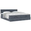 VidaXL Cadre de lit ottoman avec matelas gris fonc&eacute; 160x200cm velours
