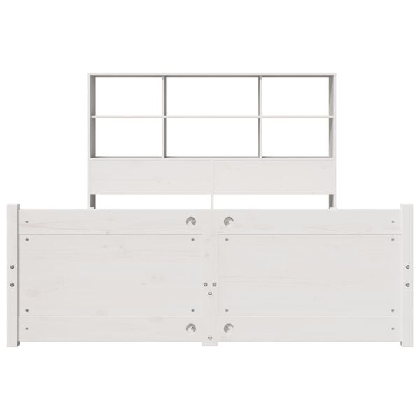 vidaXL Lit biblioth&egrave;que sans matelas blanc 120x190 cm bois pin massif