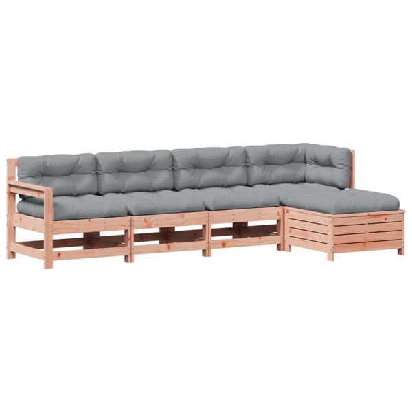 vidaXL Salon de jardin 5 pcs avec coussins bois massif douglas