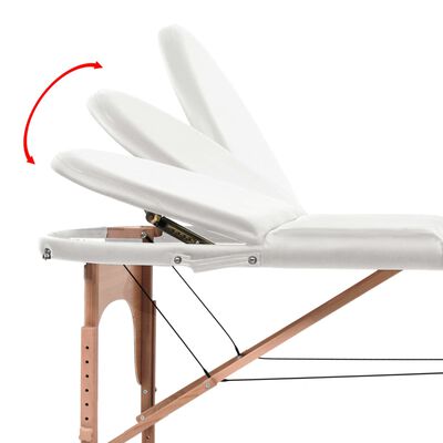 vidaXL Table de massage pliable 4 cm d'épaisseur et 2 traversins Blanc