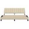 vidaXL Cadre de lit sans matelas Hanko cr&egrave;me 180x200 cm tissu