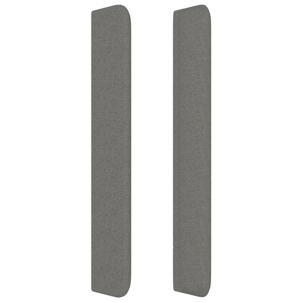 vidaXL T&ecirc;te de lit avec oreilles Gris fonc&eacute; 203x16x118/128 cm Tissu